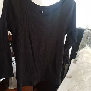 Black ribbed sweater - UNIQLO